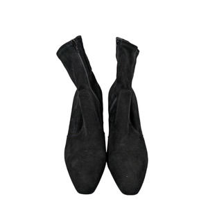 Inez Womens Paz 70 Ankle Boots 7.5 Black Suede Fitted Heel Zip Closure